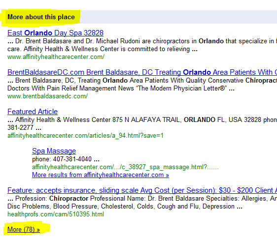 Screenshot of Citations From Local Business Directories