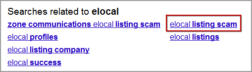 Screenshot of Scam Still Appearing in Related Searches