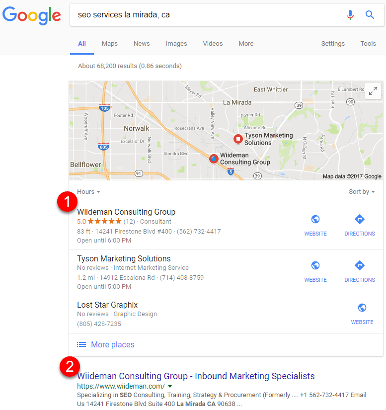 Local SEO Search Result Screenshot