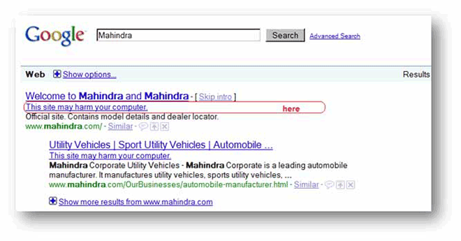 Google Warning: This Site May Harm Your Computer