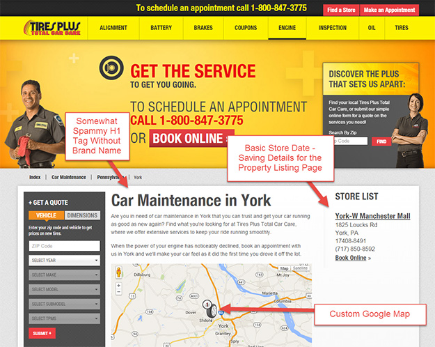 TirePlus City Landing Page Example