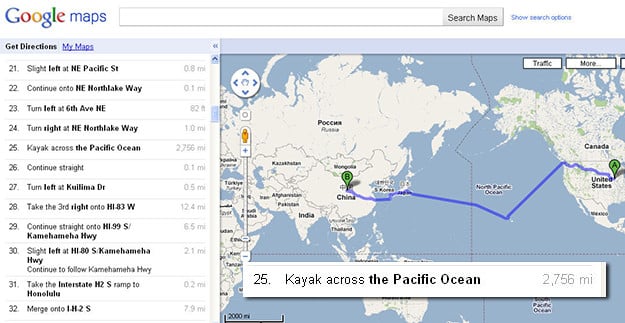 Google Maps Easter Egg: How Do I Get to China